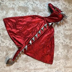 EUC Red Dragon Costume Hooded Cape